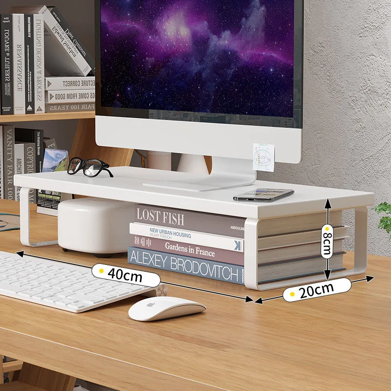 Monitor Riser Wood - رف تخزين بسيط، حامل كمبيوتر محمول،