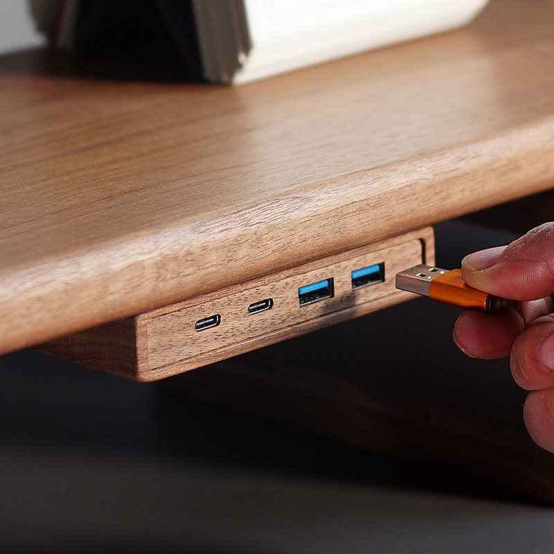 Monitor Riser Wood - موزع USB 3.2 مع حامل ذاتي