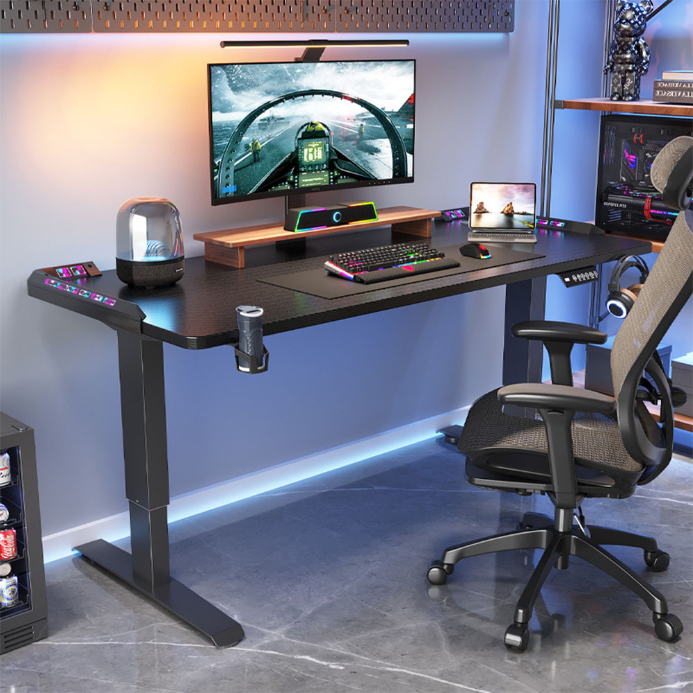 Desk Setup Pc - طاولة مكتب قابلة لتعديل الارتفاع كهربائياً،