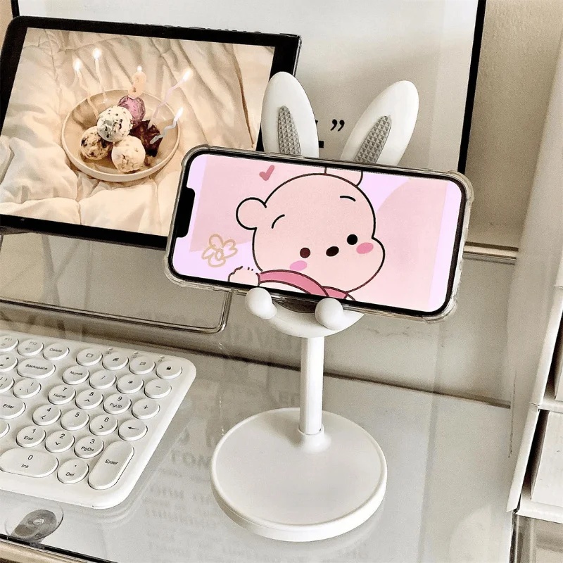 Desk Setup Home Office - حامل هاتف محمول على شكل أرنب