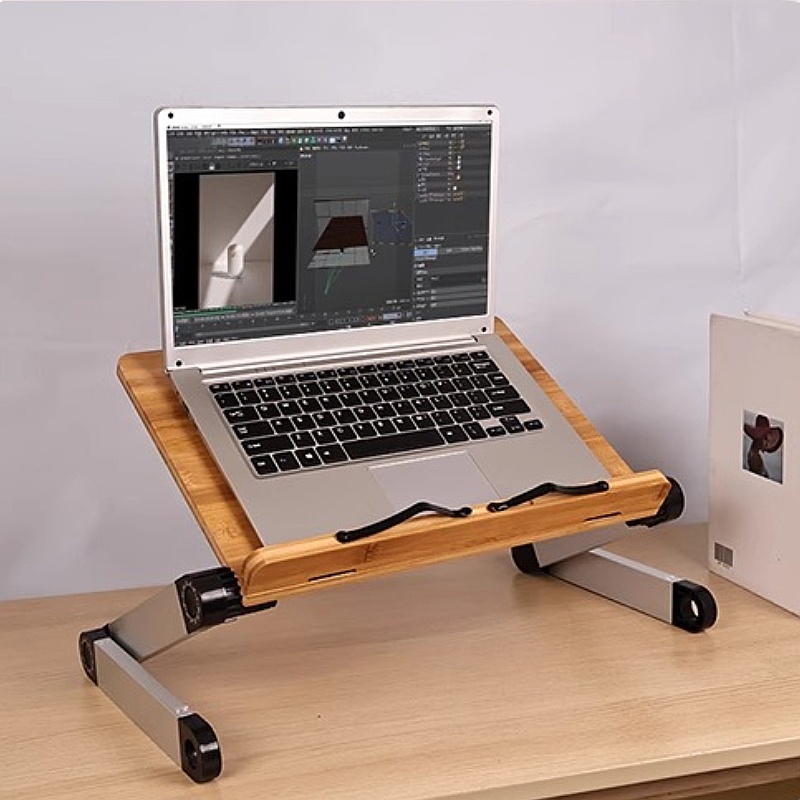 Desk Setup With Ipad - طاولة سرير قابلة للتعديل من الخيزران،