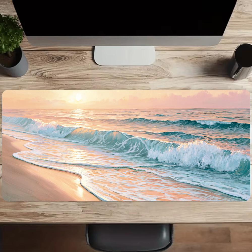 بساط فأرة بتصميم أمواج المحيط  - مراجعة Desk Setup Accessories وسعره