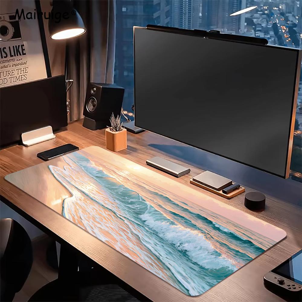 بساط فأرة بتصميم أمواج المحيط  - مراجعة Desk Setup Accessories وسعره