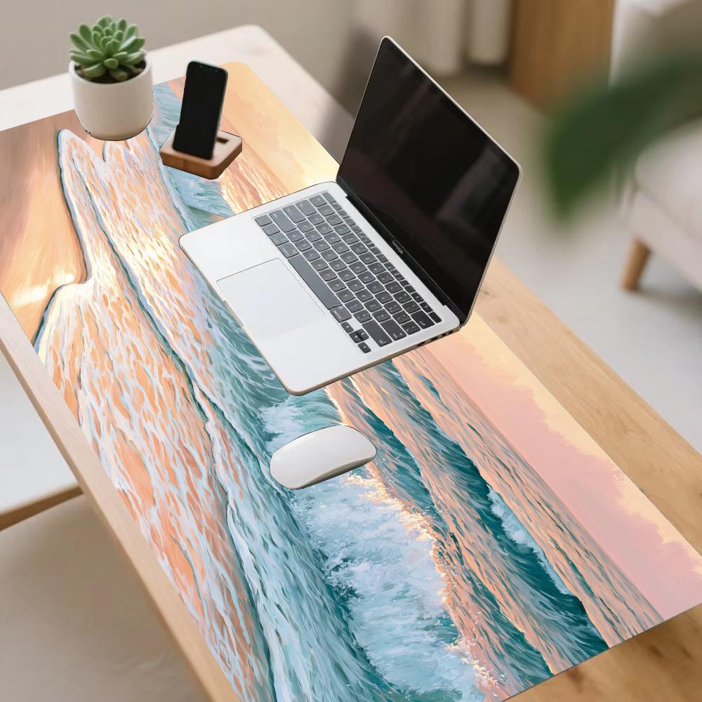 بساط فأرة بتصميم أمواج المحيط  - مراجعة Desk Setup Accessories وسعره