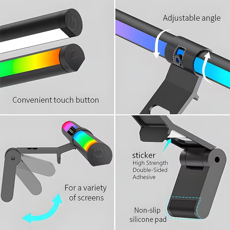 شريط إضاءة للشاشة RGB، شريط إض - مراجعة Desk Setup Accessories وسعره