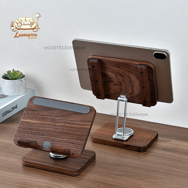 حامل آيباد من خشب الجوز الأسود - مراجعة Desk Setup With Ipad وسعره