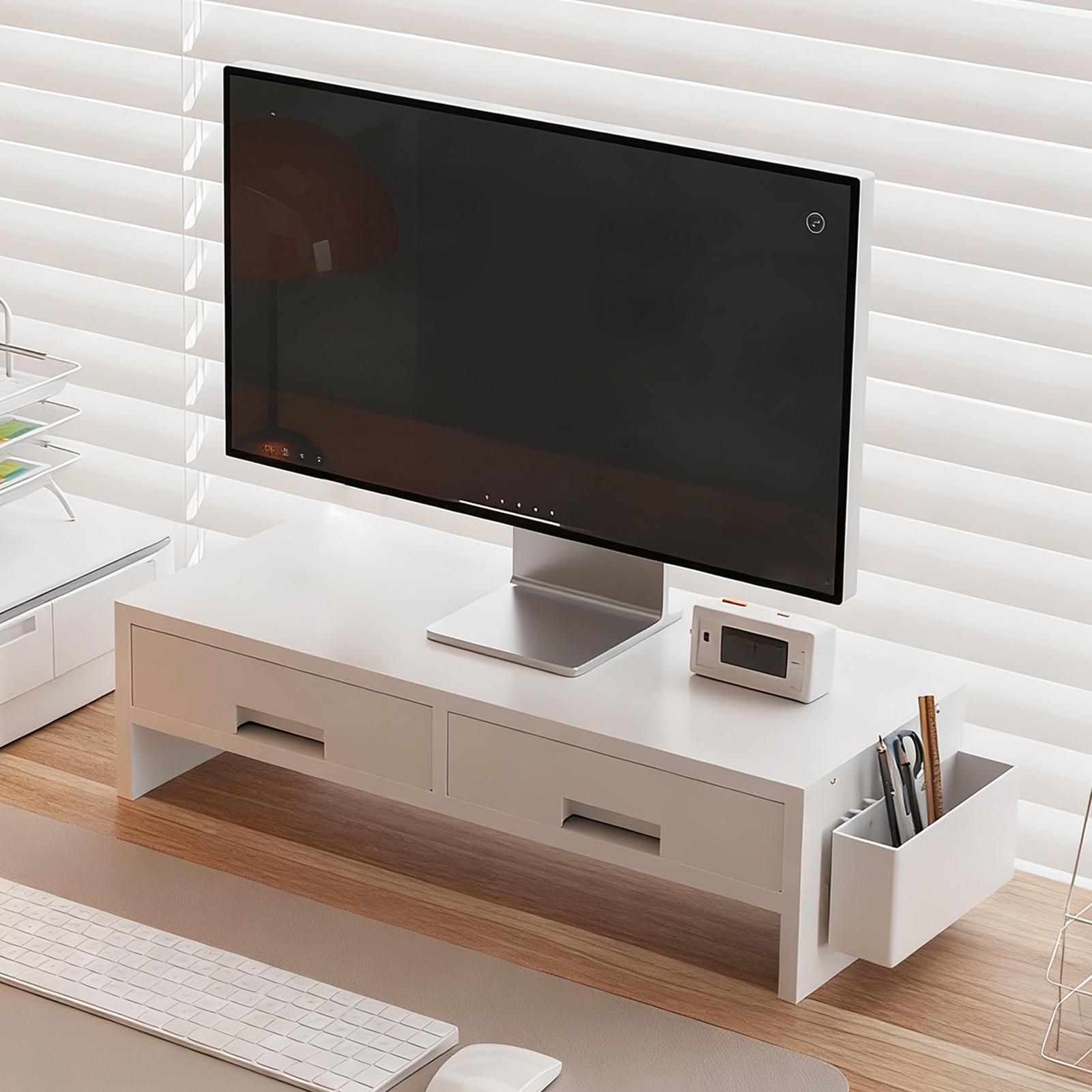 حامل شاشة مكتب، درج مزدوج، منظ - مراجعة Monitor Riser Wood وسعره