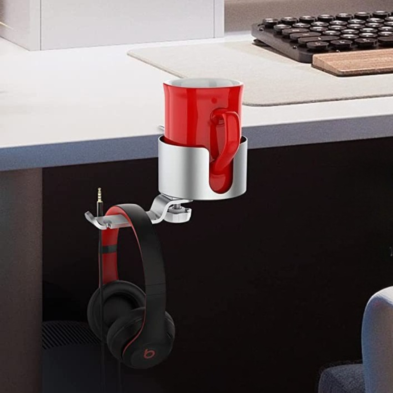 حامل أكواب دوار فاخر من الألوم - مراجعة Desk Setup Home Office وسعره